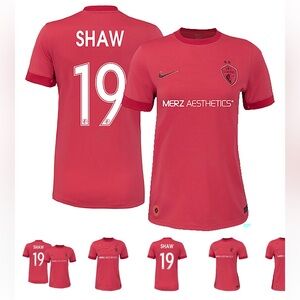 Nike Men's 2025 North Carolina Courage Jaedyn Shaw #19 Red Away Jersey